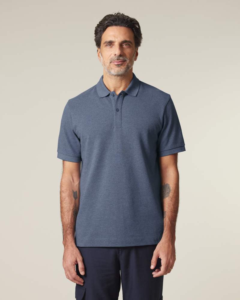PREPSTER 2.0 - DARK HEATHER BLUE - POLOS SHORT SLEEVES - UNISEXE