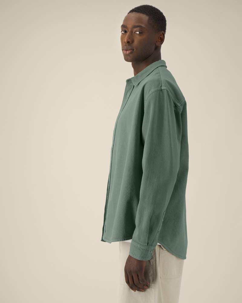 WORKER SHIRT - G. DYED GREEN BAY - SHIRTS NON DENIM - UNISEXO