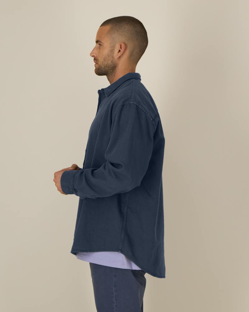 WORKER SHIRT - G.DYED NAVY - SHIRTS NON DENIM - UNISEXO