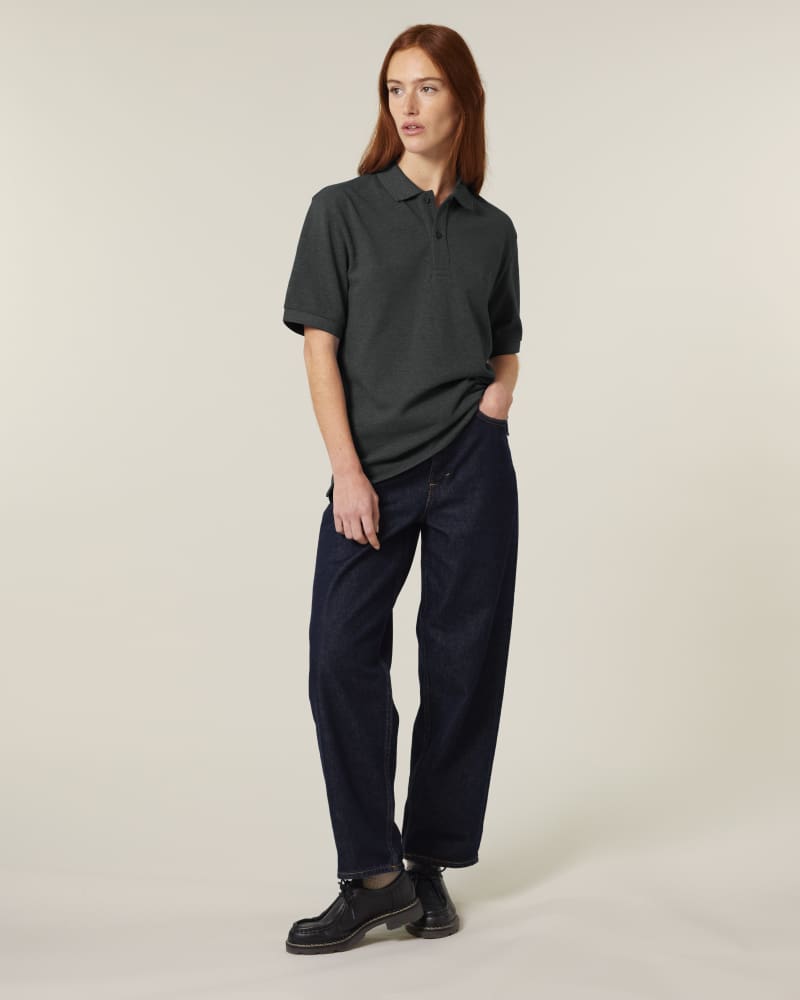 PREPSTER 2.0 - DARK HEATHER GREY - POLOS SHORT SLEEVES - UNISEXE