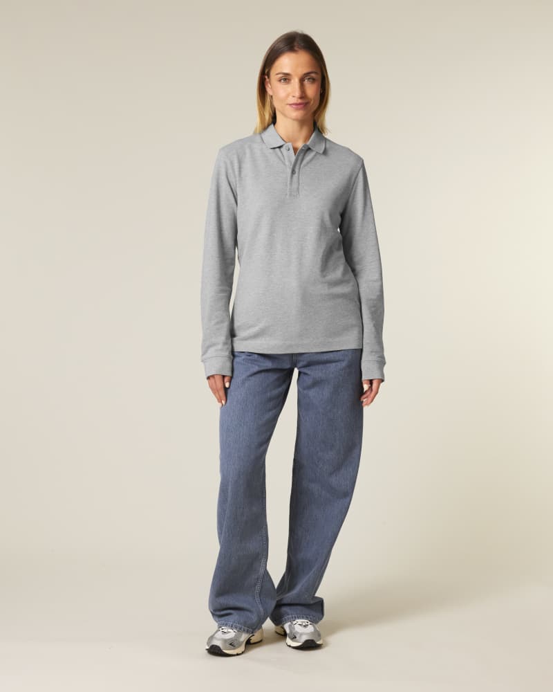 PREPSTER 2.0 LONG SLEEVE - HEATHER GREY - POLOS LONG SLEEVES - UNISEKS