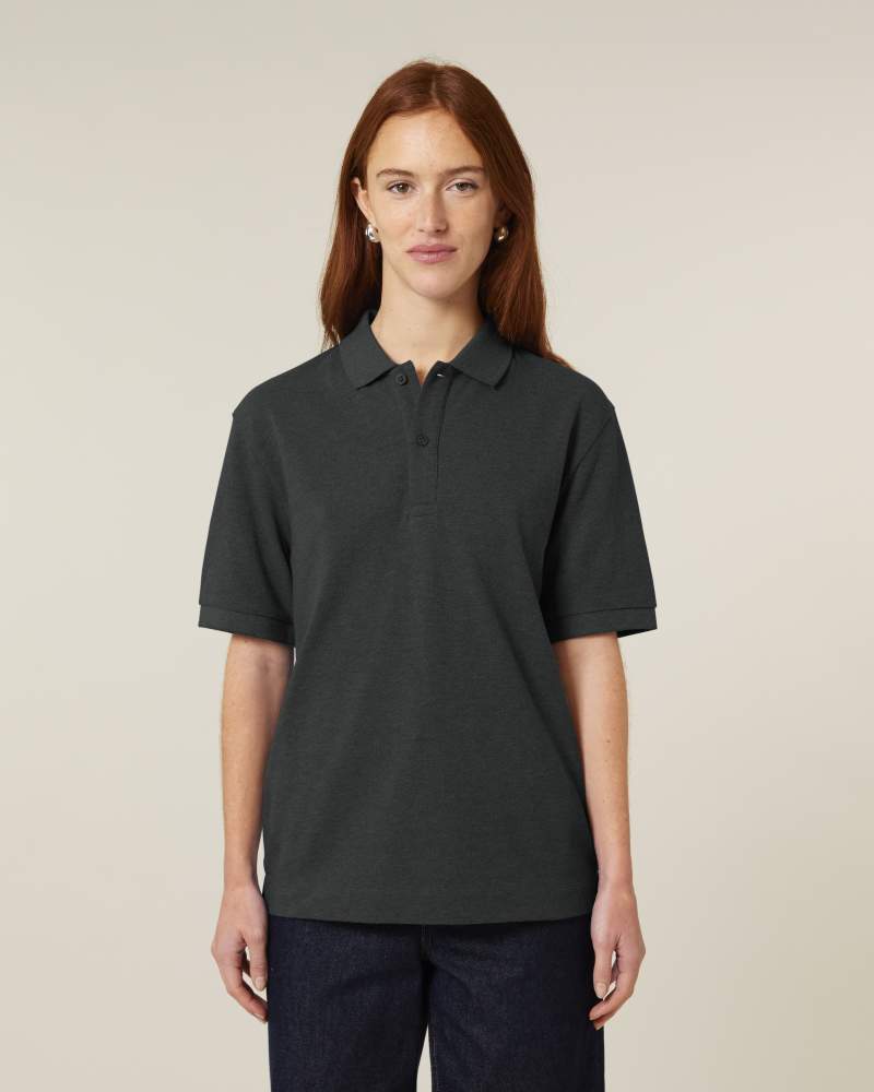 PREPSTER 2.0 - DARK HEATHER GREY - POLOS SHORT SLEEVES - UNISEXE