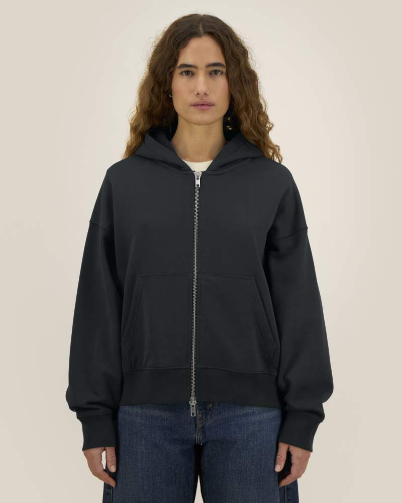 FRONTER - BLACK - SWEATSHIRTS HOODIE - UNISEXE