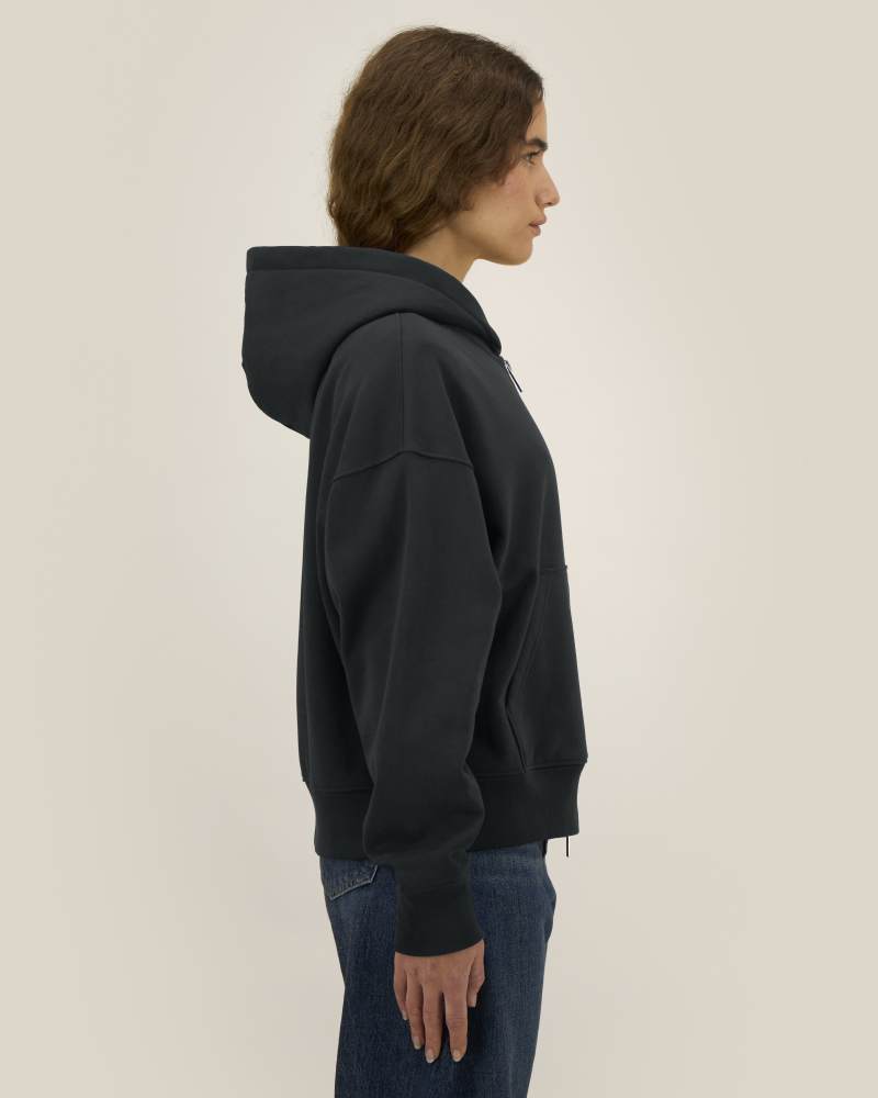 FRONTER - BLACK - SWEATSHIRTS HOODIE - UNISEXE