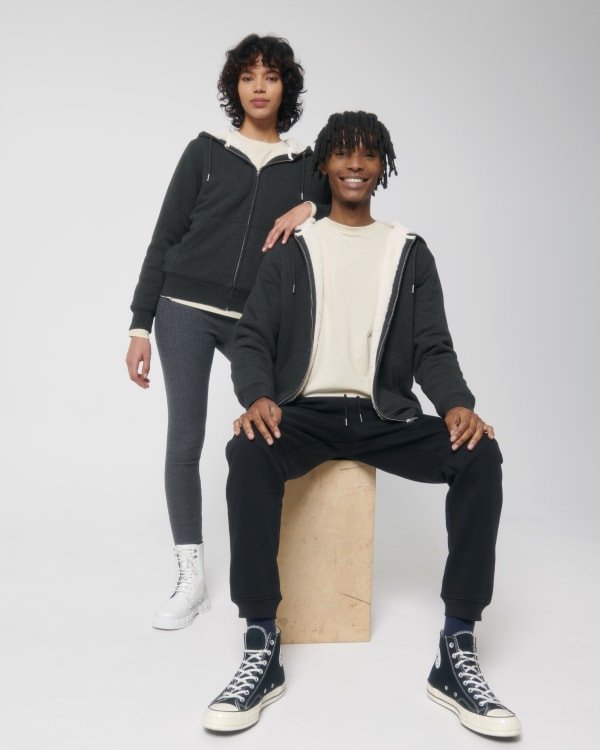 HYGGER SHERPA - DARK HEATHER GREY - SWEATSHIRTS JACKET - UNISEXO