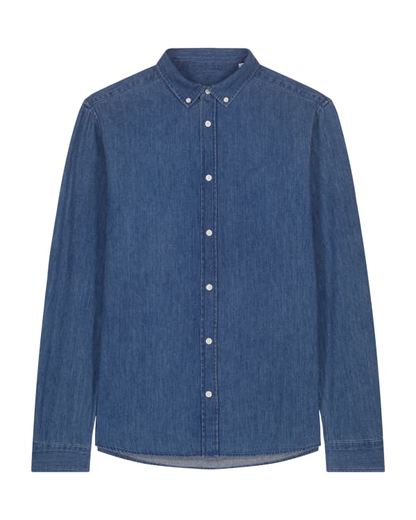 STANLEY DENIM SHIRT - MID WASH - SHIRTS DENIM - MEN