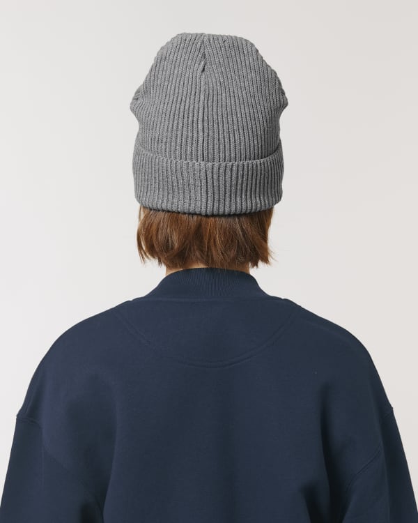 FISHERMAN BEANIE - MID HEATHER GREY - HEADWEAR BEANIE - UNISEXE