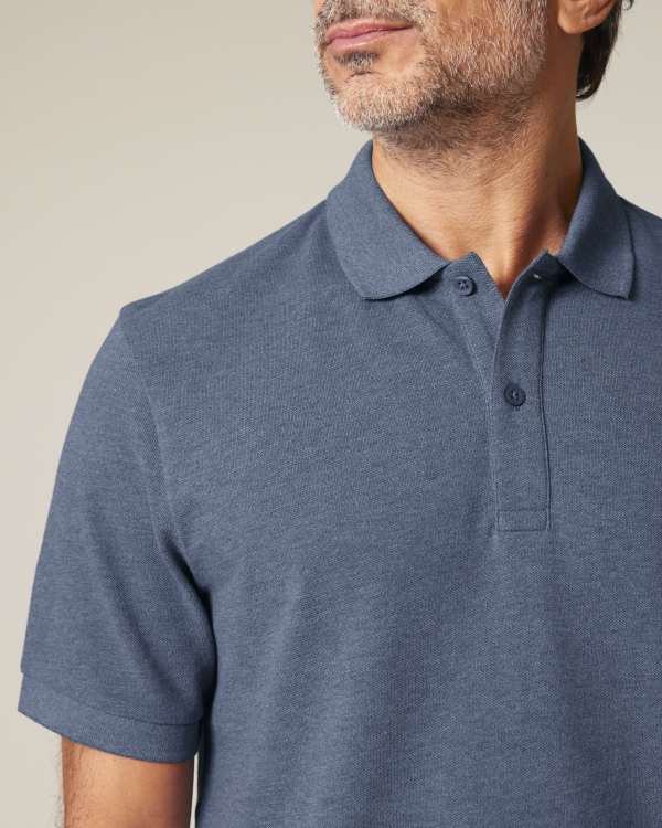 PREPSTER 2.0 - DARK HEATHER BLUE - POLOS SHORT SLEEVES - UNISEXE