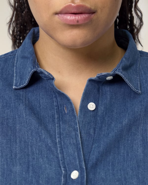 STELLA DENIM SHIRT - MID WASH - SHIRTS DENIM - MUJERES