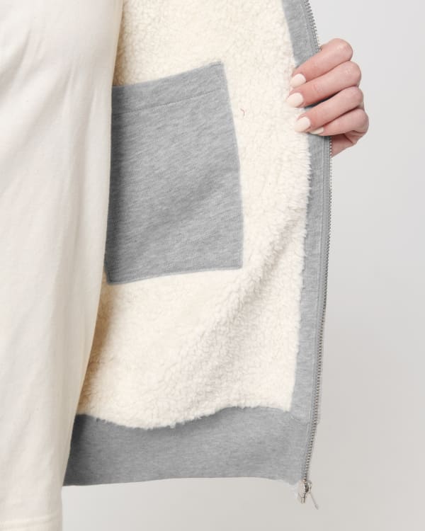 HYGGER SHERPA - HEATHER GREY - SWEATSHIRTS JACKET - UNISEXO