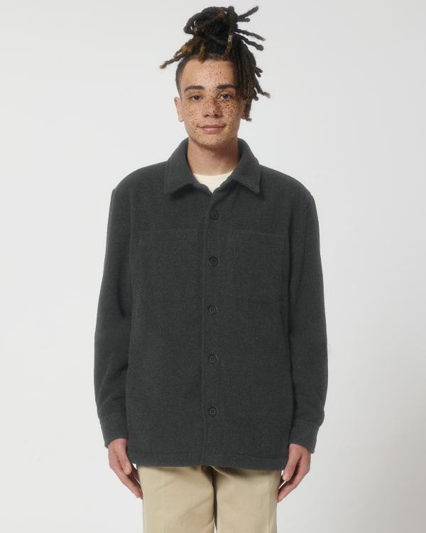 RIVER - DARK HEATHER GREY - JACKETS OVERSHIRT - UNISEX