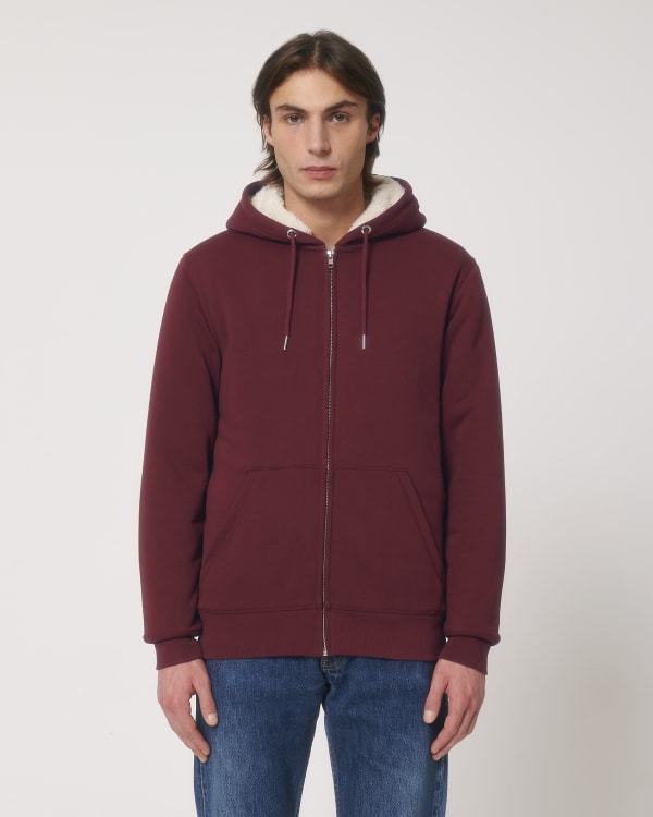 HYGGER SHERPA - BURGUNDY - SWEATSHIRTS JACKET - UNISEXO