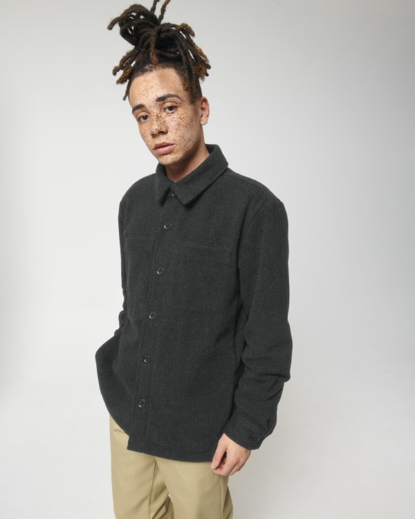 RIVER - DARK HEATHER GREY - JACKETS OVERSHIRT - UNISEX