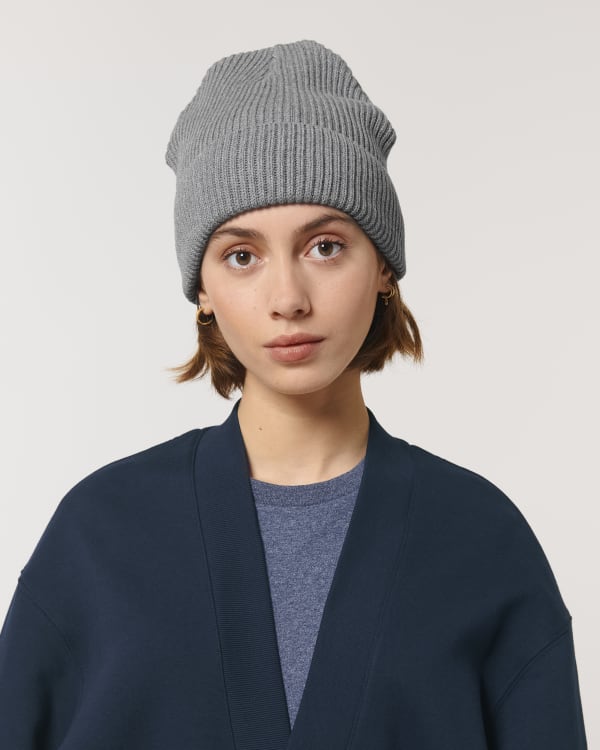 FISHERMAN BEANIE - MID HEATHER GREY - HEADWEAR BEANIE - UNISEXE