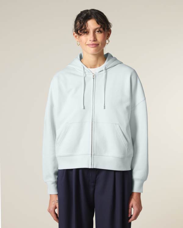 Haute Edition Women's Full Zip Hooded Sweatshirt Dress – Long Sleeve Tunic