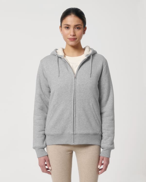 HYGGER SHERPA - HEATHER GREY - SWEATSHIRTS JACKET - UNISEXO