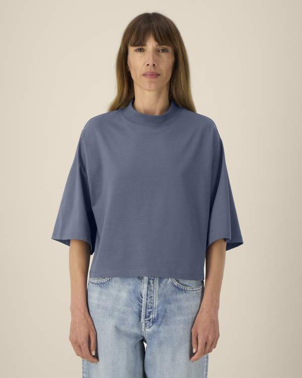 STELLA RAYA - BLUE GREY - TEE-SHIRTS SHORT SLEEVES - VROUWEN