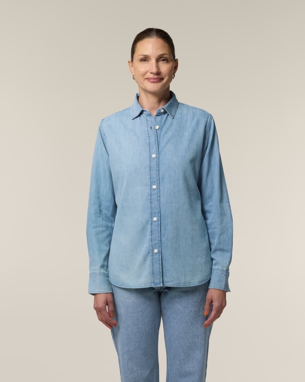 STELLA DENIM SHIRT - LIGHT WASH - SHIRTS DENIM - FRAUEN