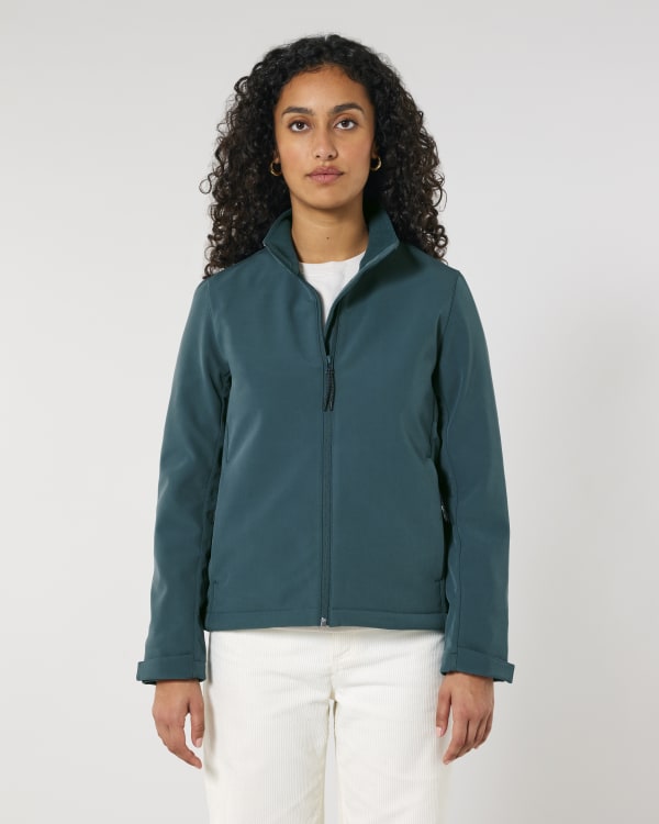 Premium & eco-friendly women's softshell jacket to decorate.