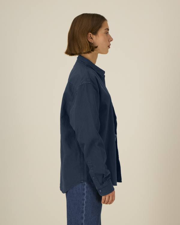 WORKER SHIRT - G.DYED NAVY - SHIRTS NON DENIM - UNISEKS