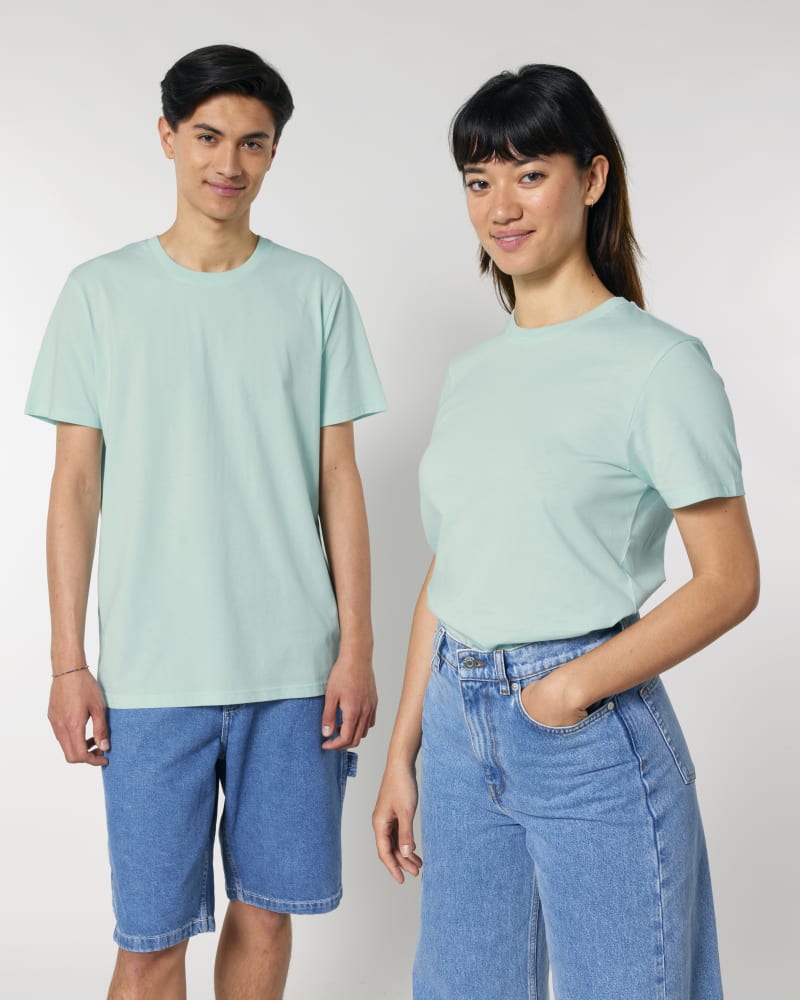 Crafter - Maniche cucite Costina 1x1 sul colletto - Nastro collo interno in tessuto principale - Cucitura a punto doppio al polsino e all'orlo Jersey, 100% cotone biologico filato e pettinato, Fabric washed, 155 GSM
