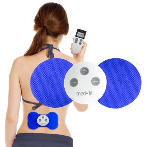 Mini Wireless TENS & EMS machine with oval blue electrodes