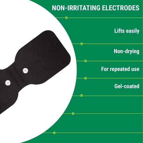 Black Wireless Large Lumbar Electrodes | 21 x 8cm