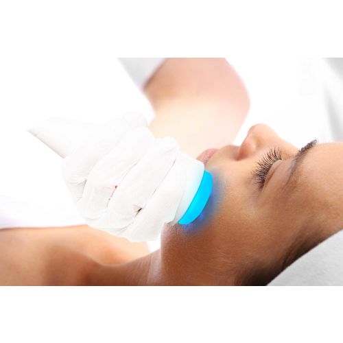 Red & Blue Light Therapy being used on a womans face