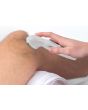 1 & 3 Mhz ultrasound machine being used on a patients knee to treat a condition or injury