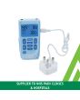 Premier Pro Tens Machine & Muscle Stimulator with charger plugged into the machine