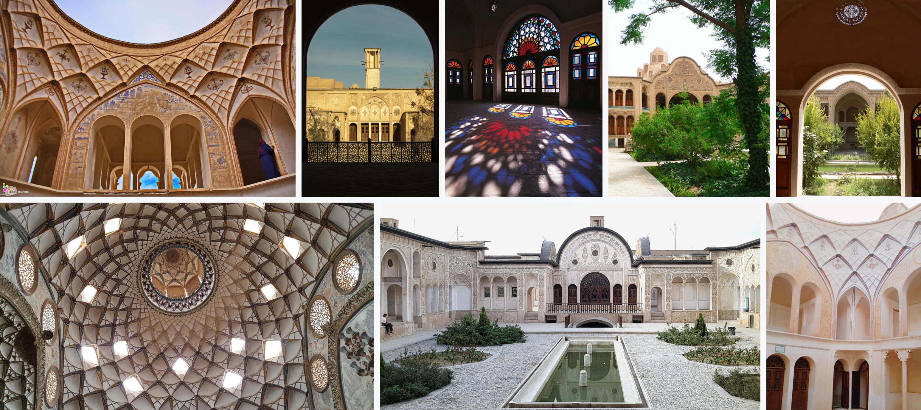 houses of kashan with glazed windows