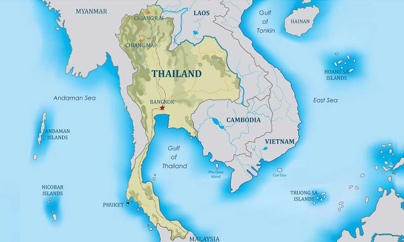 thailand beaches map