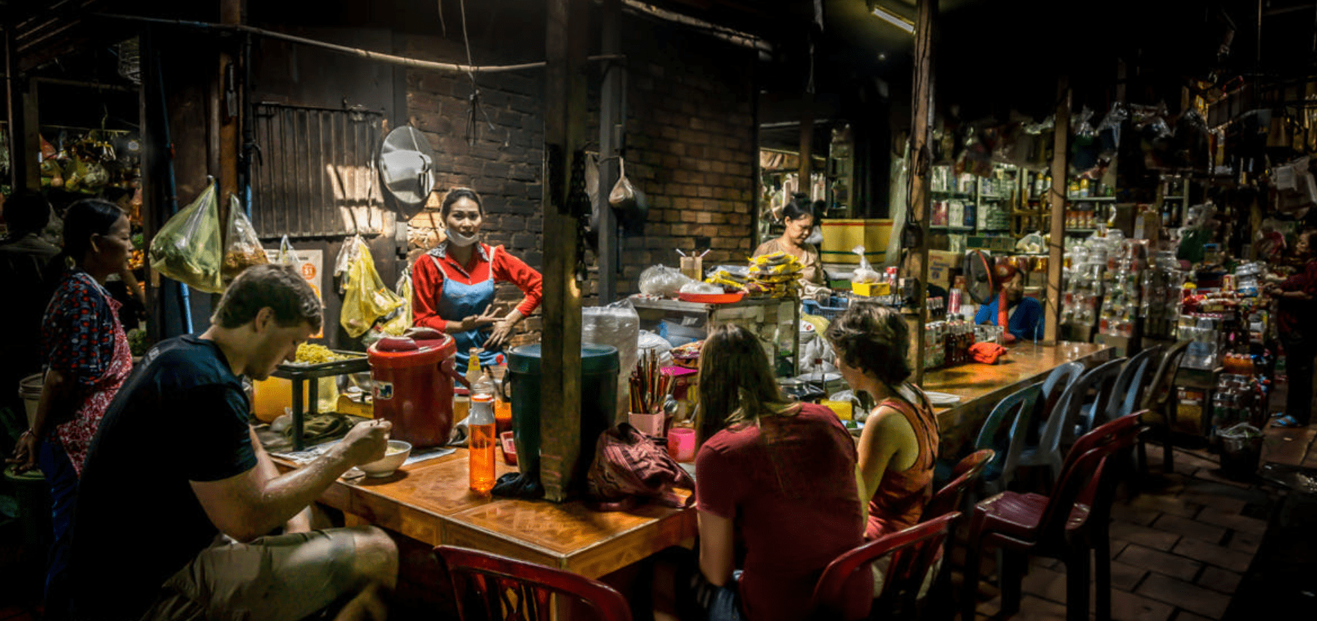 inside the market, lots os stall selling anything you can imagine