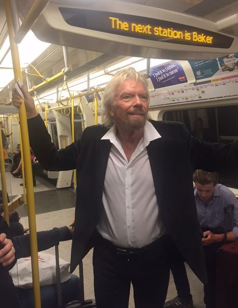 Richard Branson on the tube Richard Branson on the tube