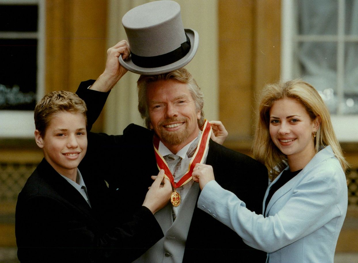 Richard Branson receives Knighthood with Holly and Sam