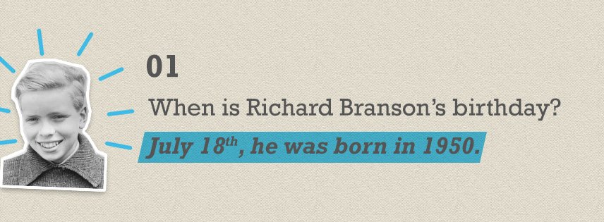 What was Richard Branson's birthday?