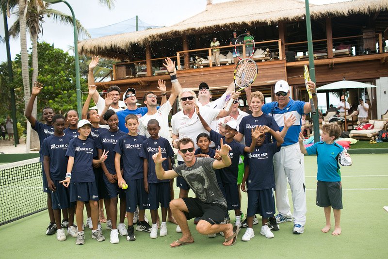 Playing tennis with the pros at the Necker Cup Virgin
