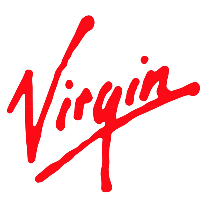 virgin red branding in logo