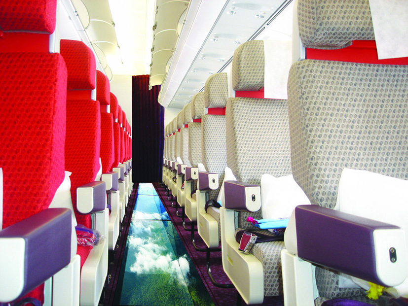 Virgin Atlantic glass-bottomed plane Virgin Atlantic glass-bottomed plane