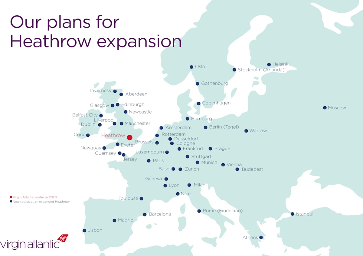 virgin atlantic route map Virgin Atlantic Plans To Increase Flights From London Heathrow