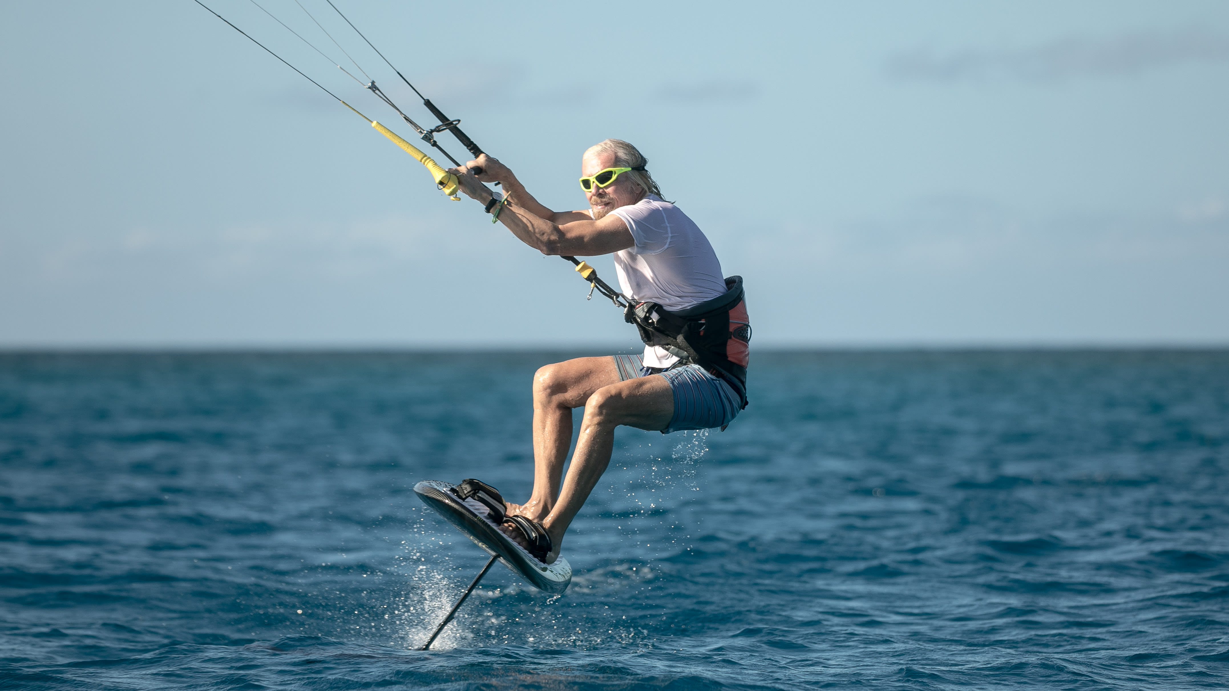 Richard Branson foilboarding Richard Branson foilboarding