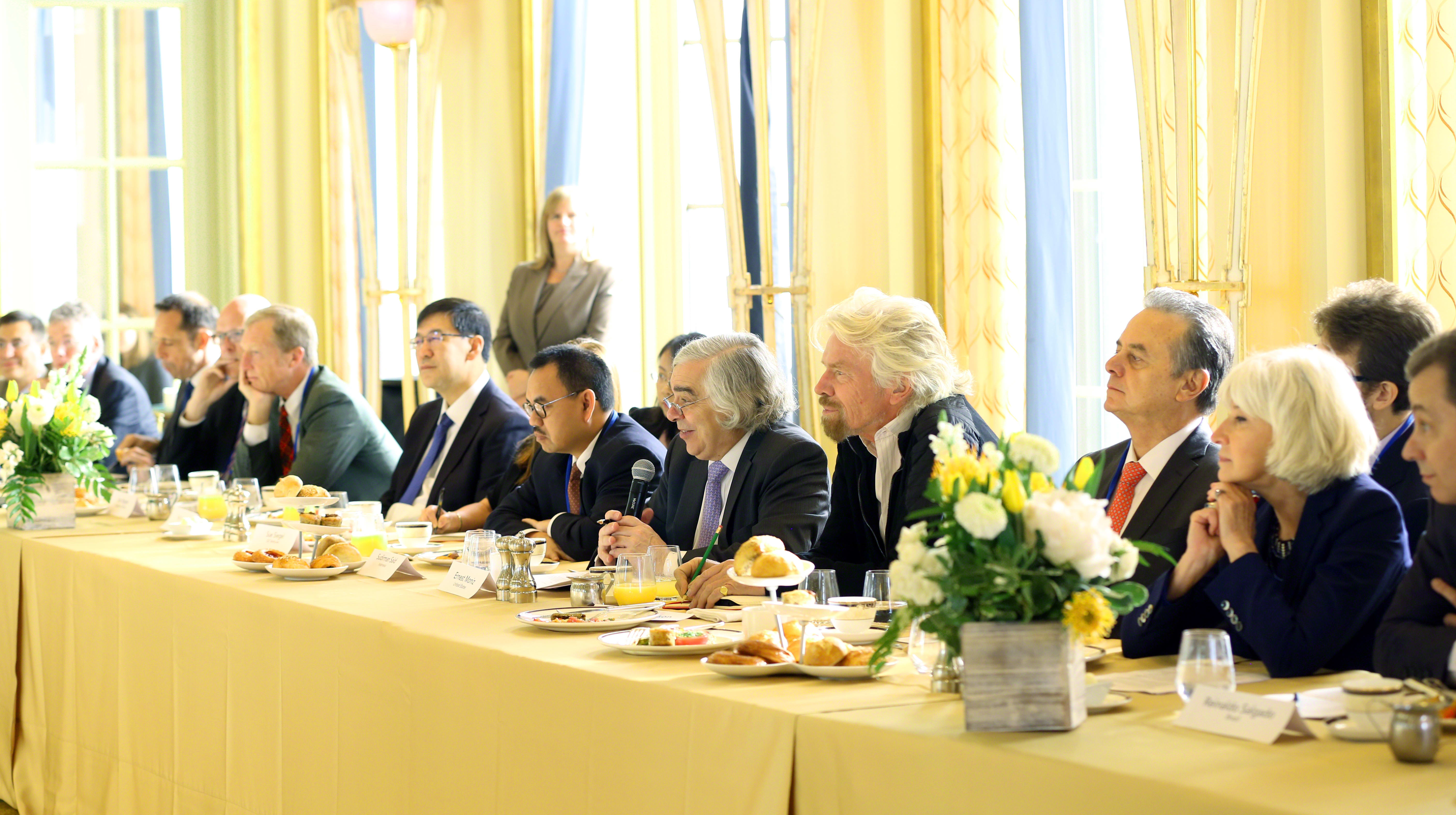 Richard Branson at Mission Innovation clean energy breakfast Richard Branson at Mission Innovation clean energy breakfast