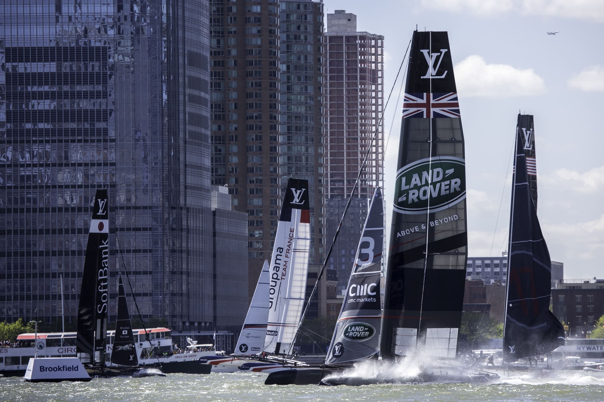 Richard Branson and Ben Ainslie America's Cup New York Land Rover BAR Richard Branson and Ben Ainslie America's Cup New York Land Rover BAR