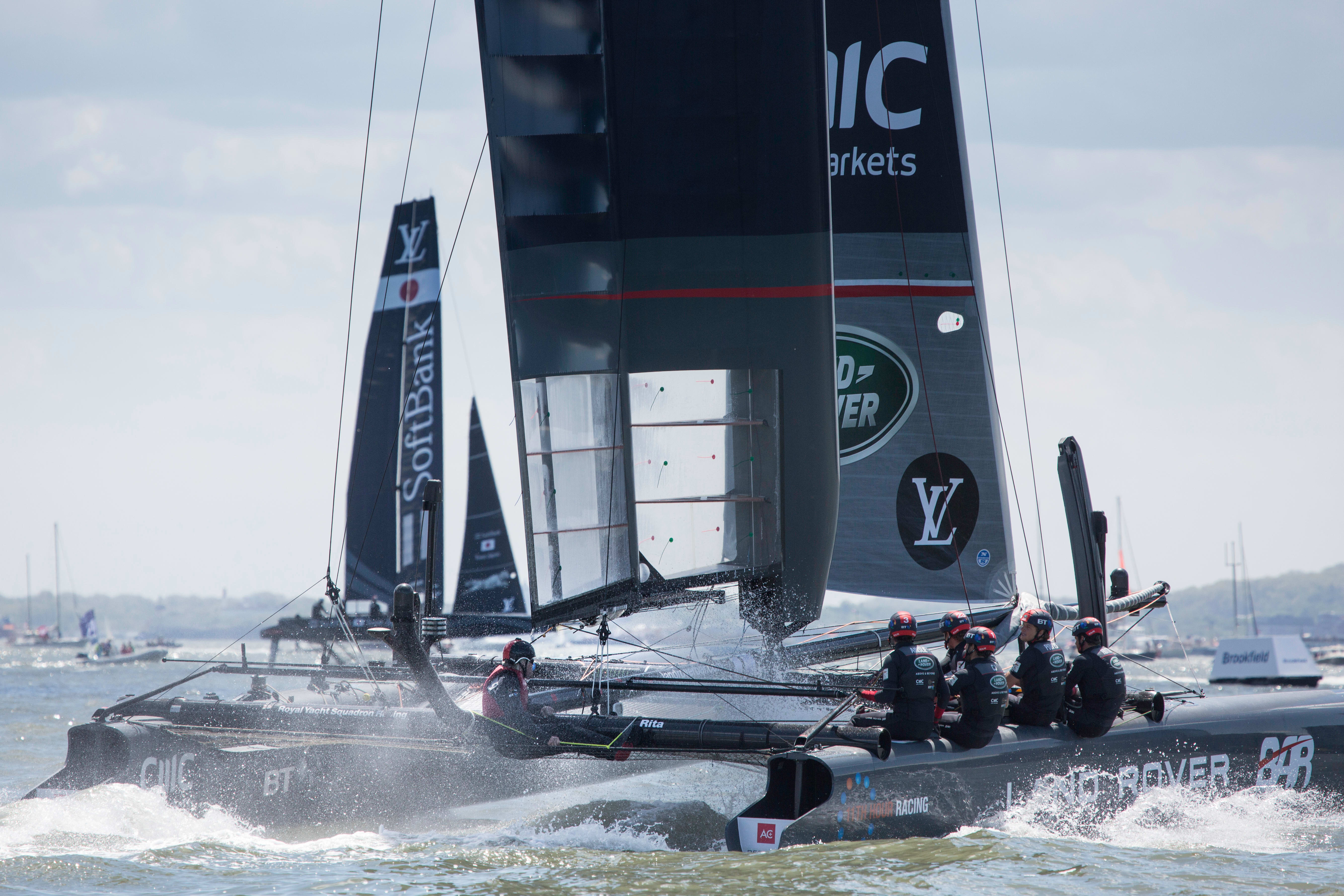 Richard Branson and Ben Ainslie America's Cup New York Land Rover BAR Richard Branson and Ben Ainslie America's Cup New York Land Rover BAR