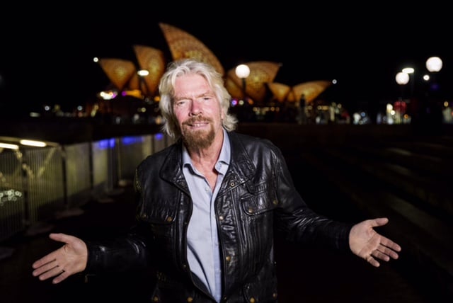 Richard Branson at the Sydney Opera House for Vivid festival Richard Branson at the Sydney Opera House for Vivid festival