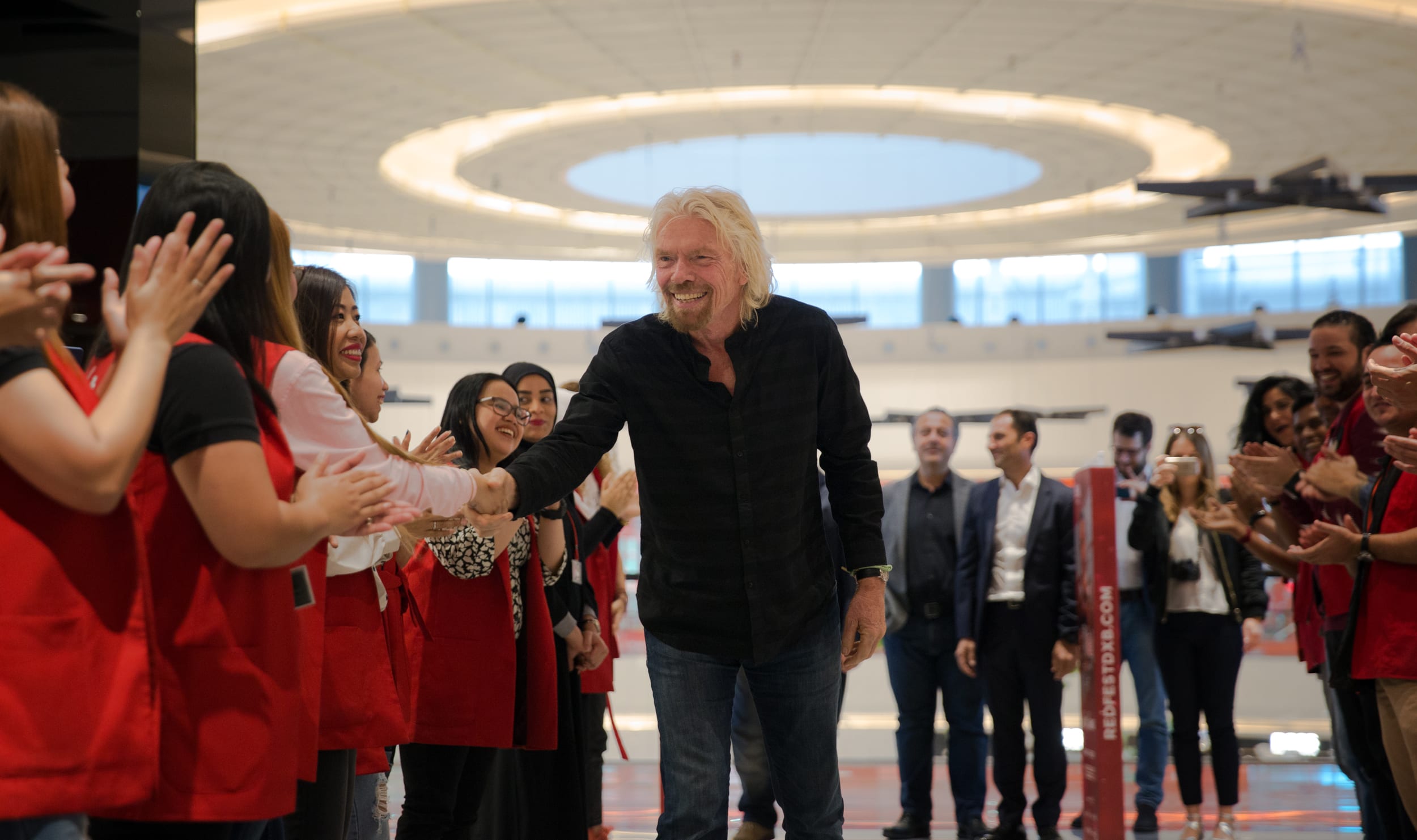 Richard Branson visit to Virgin Megastores Dubai Richard Branson visit to Virgin Megastores Dubai
