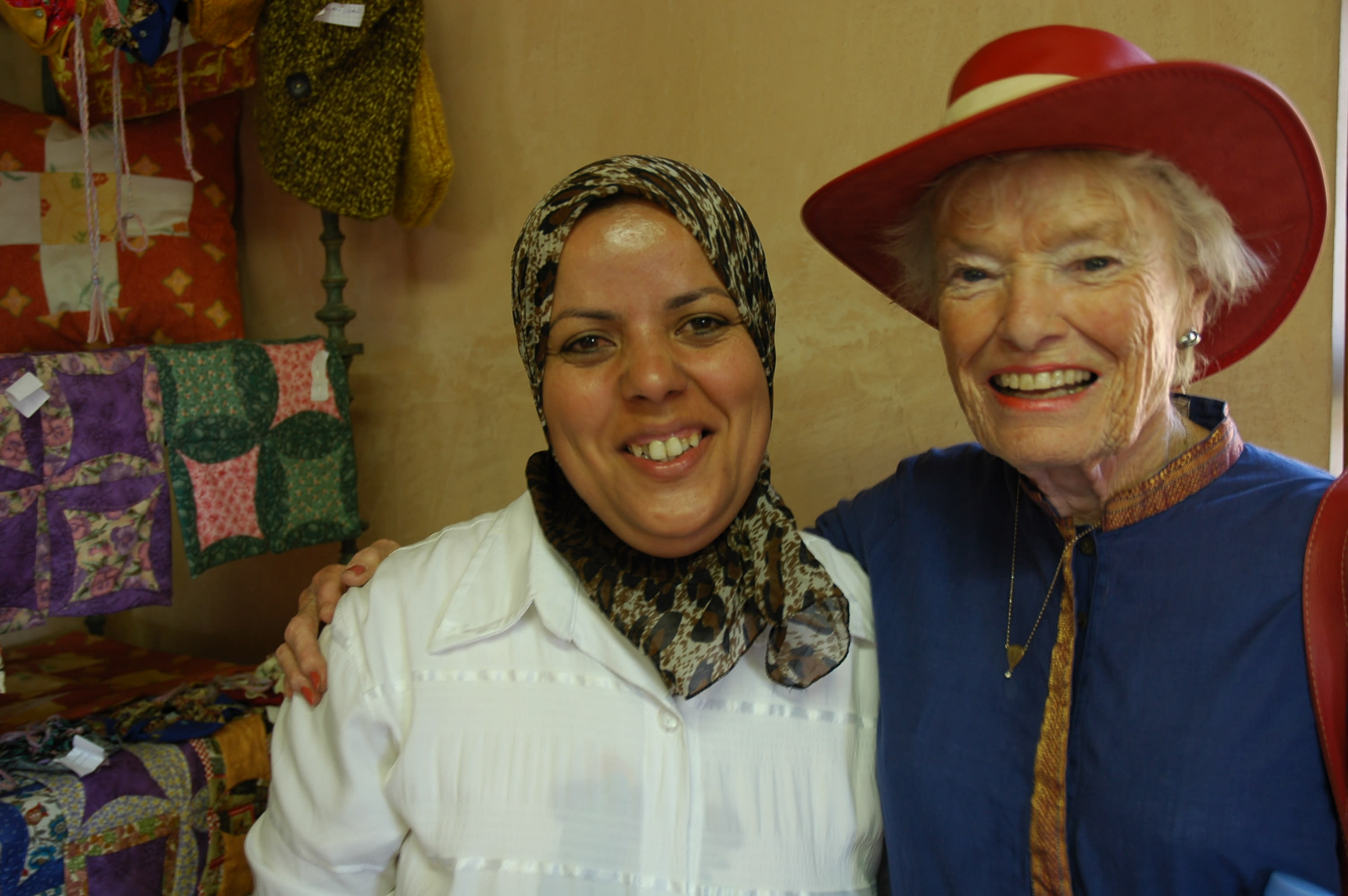 Amina and Eve Branson in the EBF Craft House Amina and Eve Branson in the EBF Craft House
