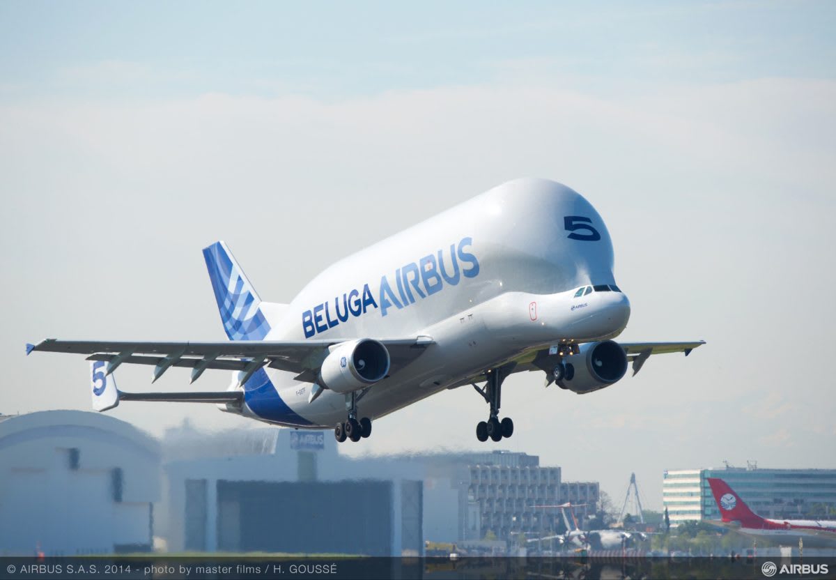 The Airbus Beluga takes off The Airbus Beluga takes off