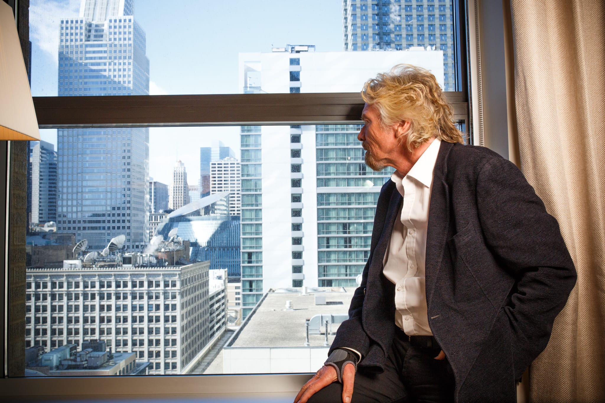 Richard Branson in a Virgin Hotels chamber Richard Branson in a Virgin Hotels chamber