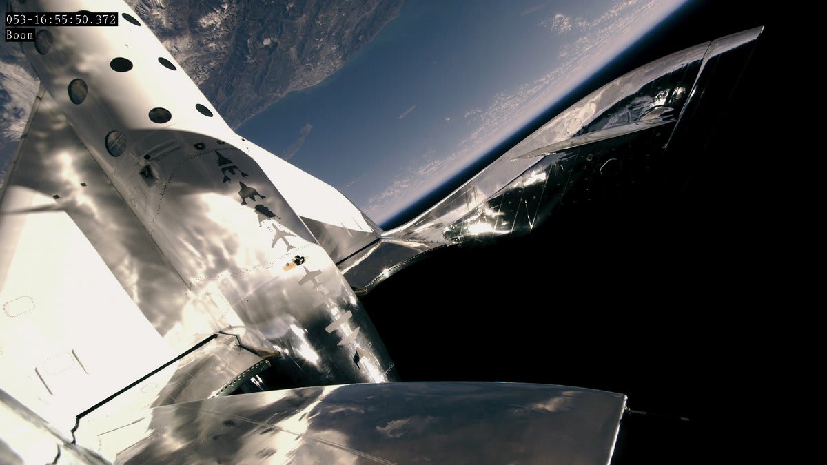 Virgin Galactic SpaceShip Two - view of Earth - 22 Feb 2019 test flight Virgin Galactic SpaceShip Two - Test Flight - Earth view - 22 Feb 2019